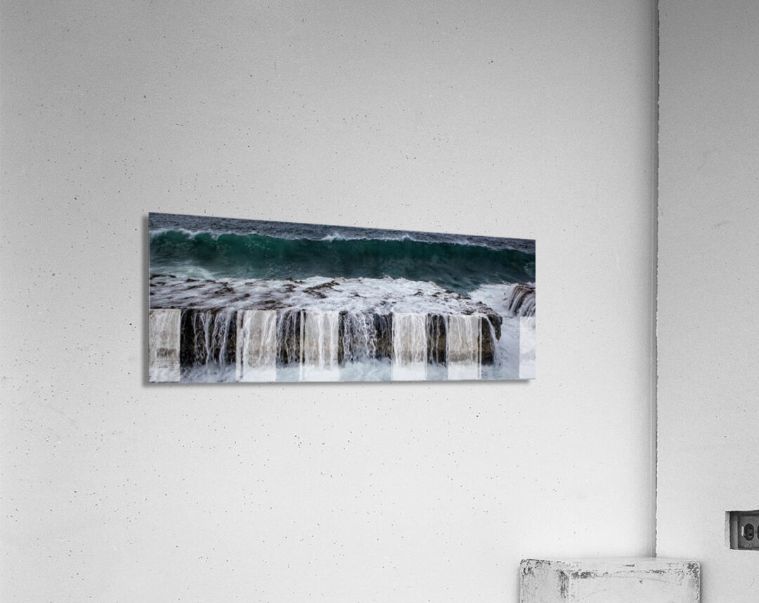 Ocean Wave Over Rock Shelf Acrylic Print