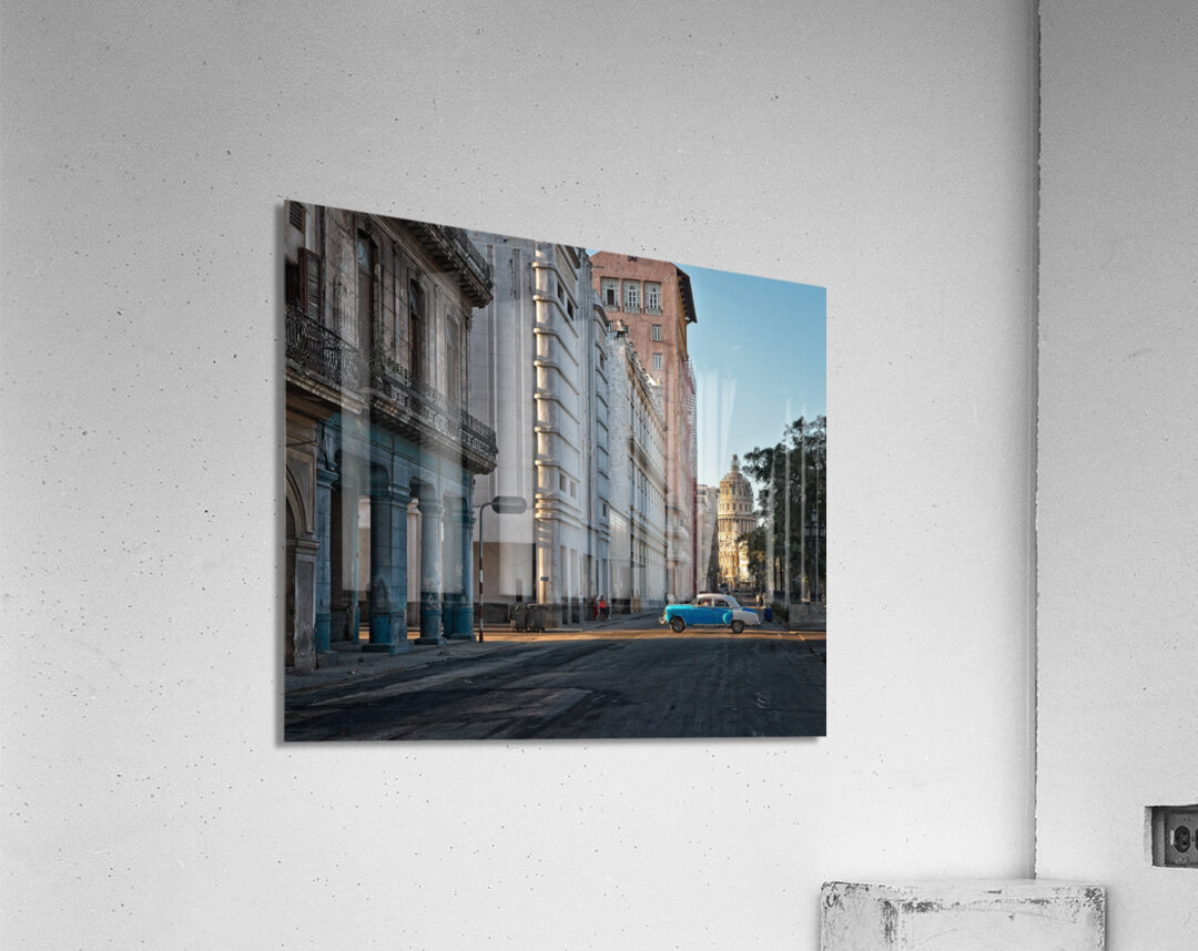 Blue Car at Sunrise Acrylic Print