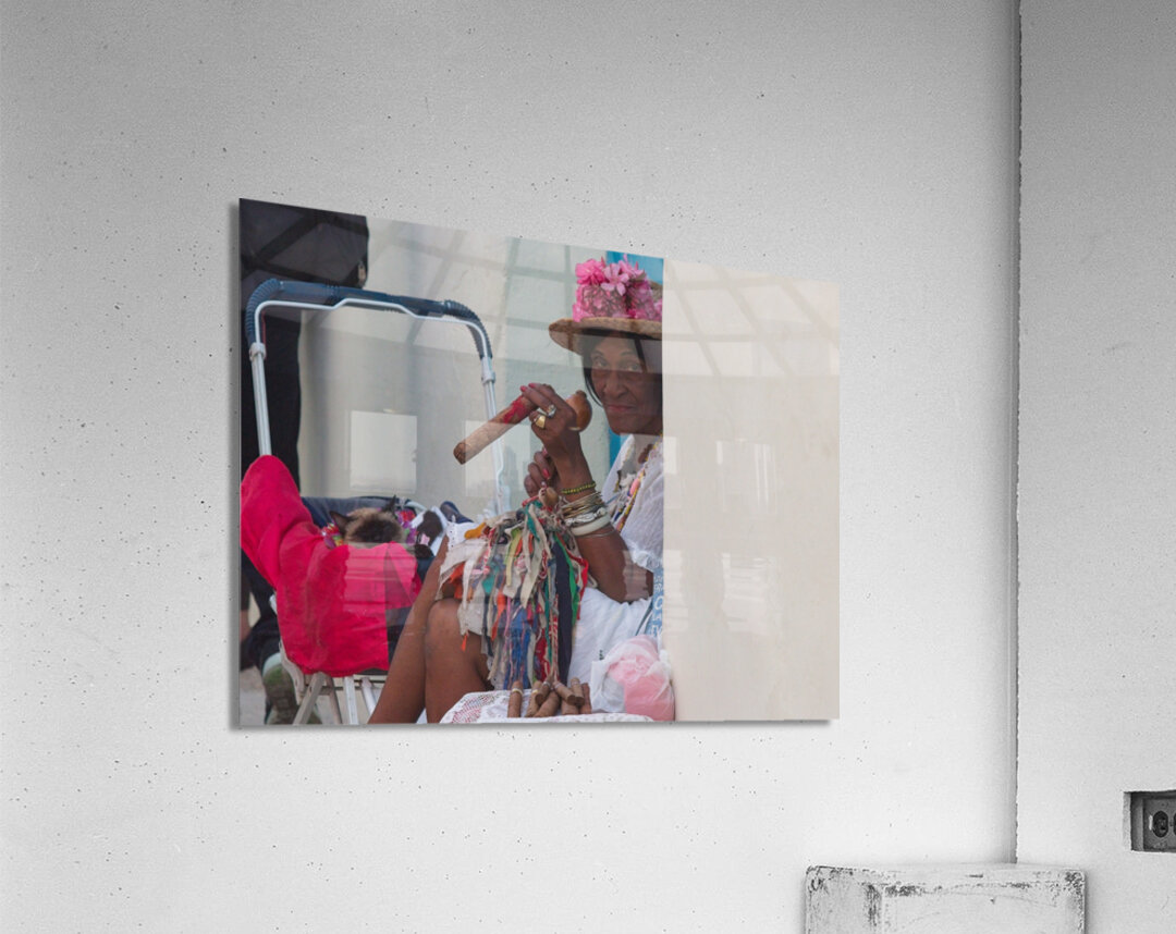 Woman With Cigar by the Wall Acrylic Print