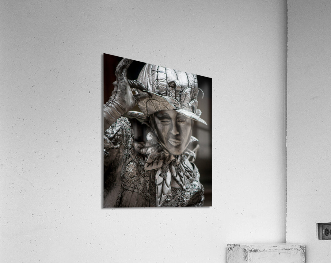 Silver Living Statue Portrait Acrylic Print