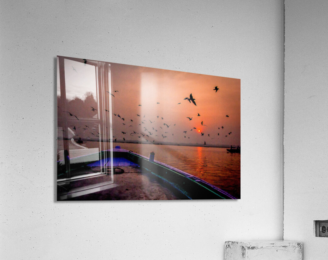 Dawn Flight Over Still Waters Acrylic Print