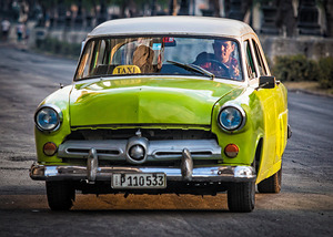Lime-Green Vintage Taxi