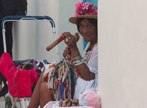 Woman With Cigar by the Wall