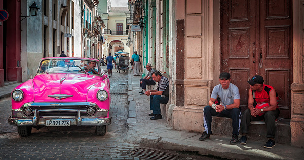 Pink Chevy on Paseo Print