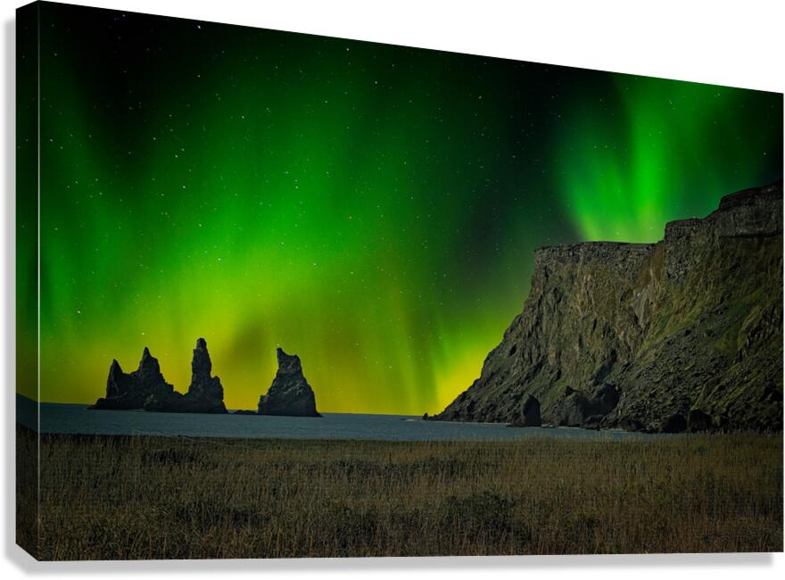Emerald Skies Over Iceland Canvas Print