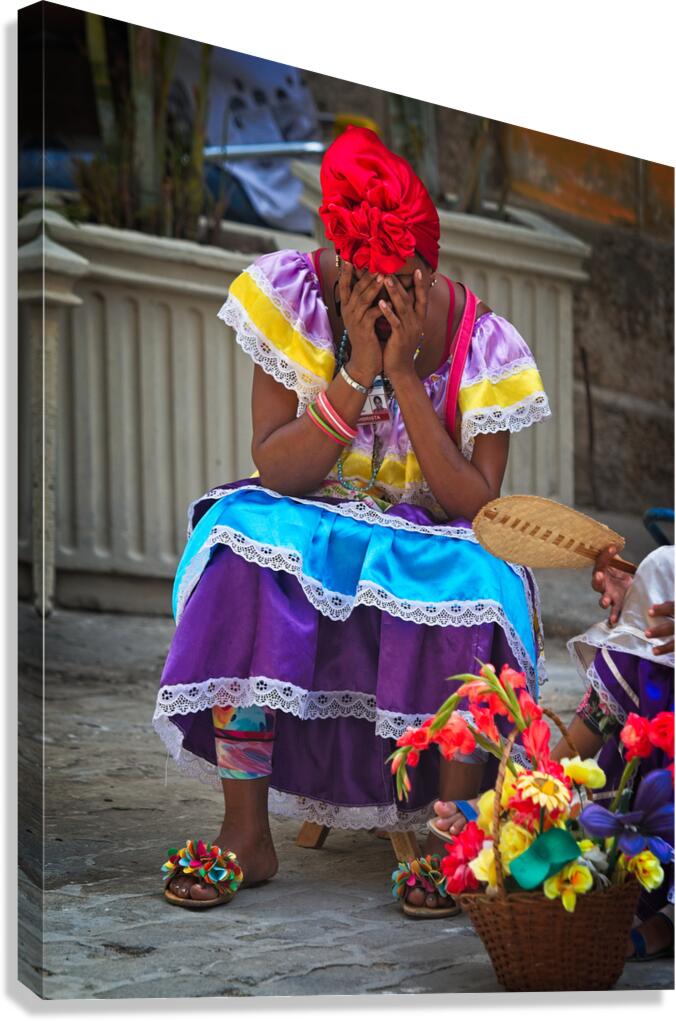Woman in Colorful Traditional Dress Canvas Print