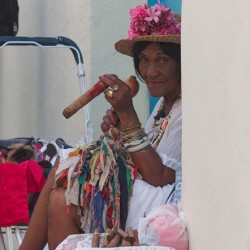 Woman With Cigar by the Wall