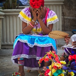 Woman in Colorful Traditional Dress