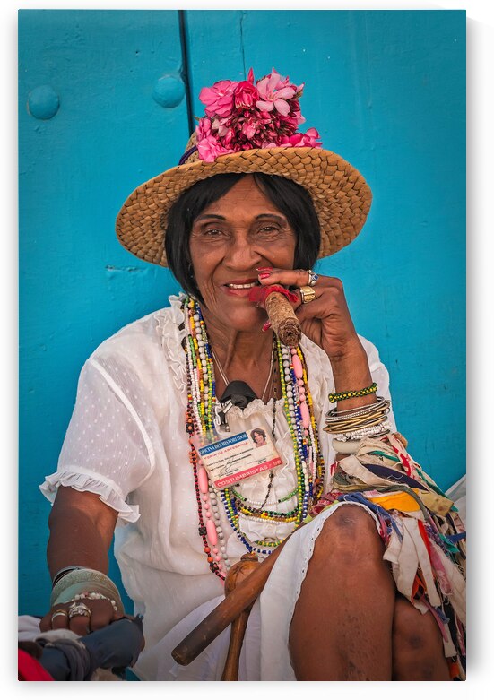 Lady in White With Cigar by Chirag Pandya