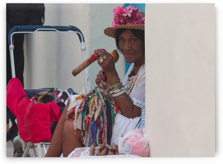 Woman With Cigar by the Wall by Chirag Pandya