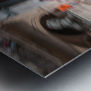 Red Classic Car in Motion Metal print