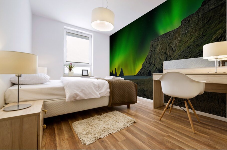 Emerald Skies Over Iceland Mural print