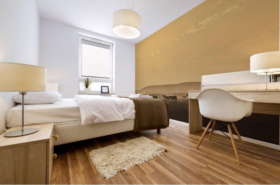 African Wildlife at Dusk Mural print