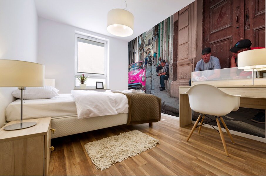 Pink Chevy on Paseo Mural print