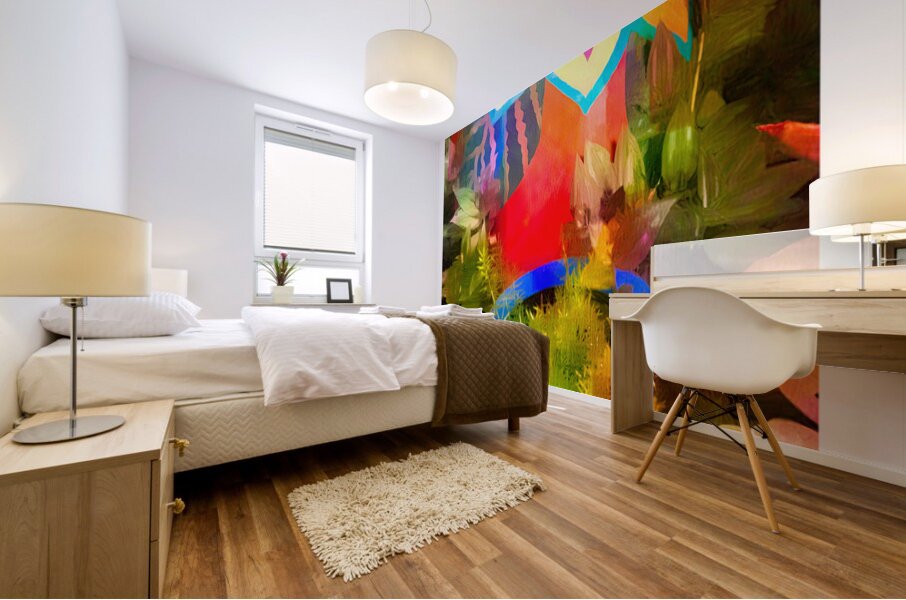 Painted Garden Vase Mural print