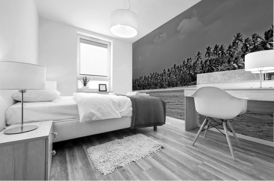 Palm Forest in Black & White Mural print