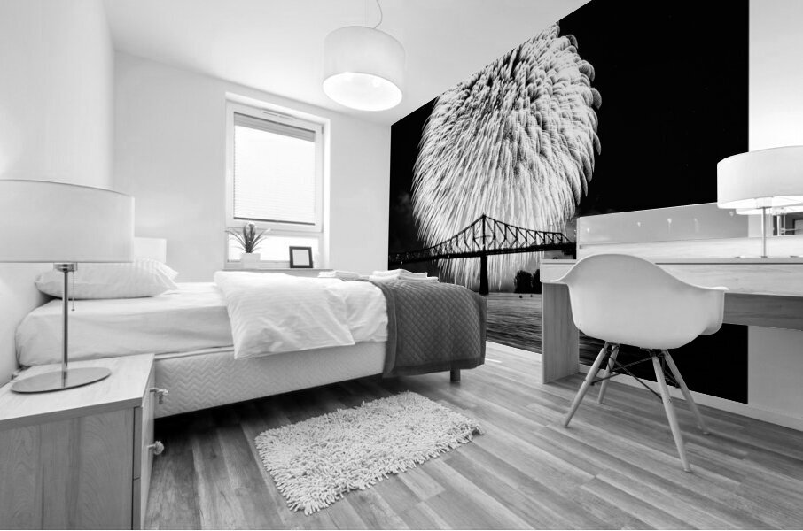 Fireworks Over the Bridge Mural print