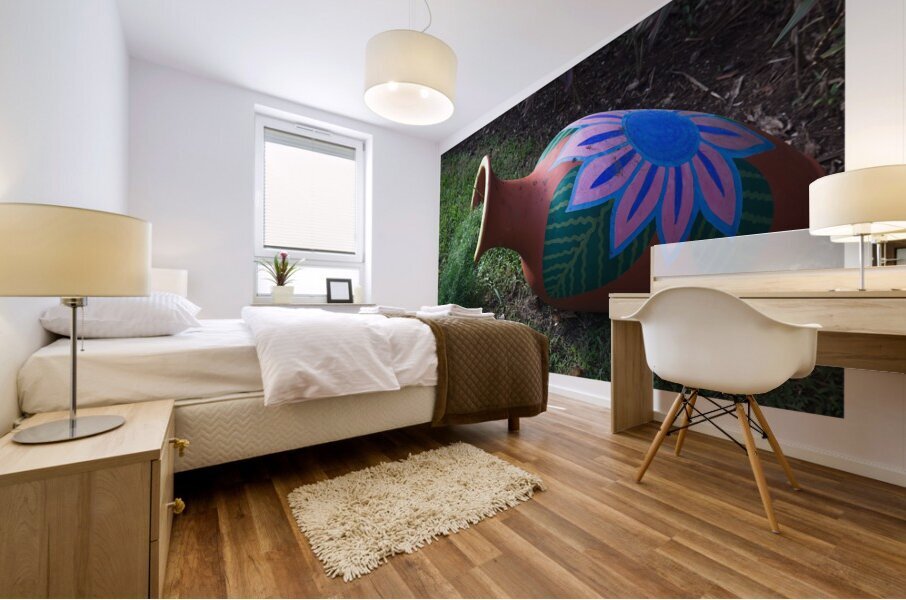 Painted Garden Pot Mural print