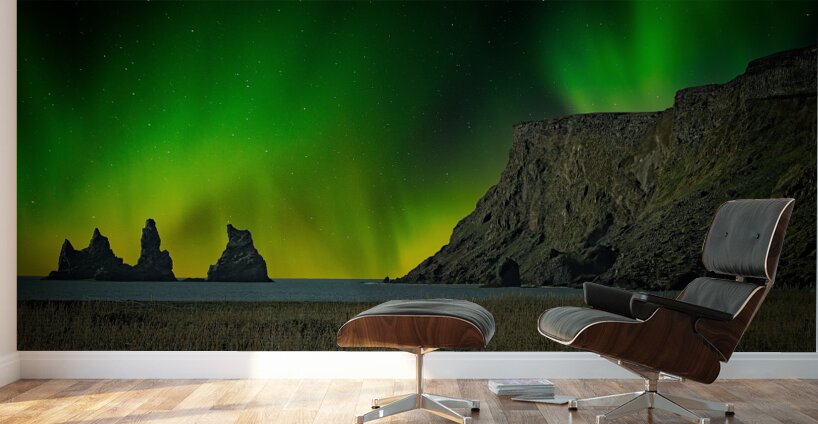 Emerald Skies Over Iceland Wall Murals