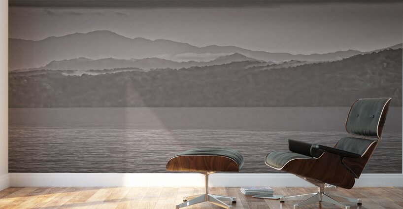 Mountain Silhouettes Over Still Water Wall Murals
