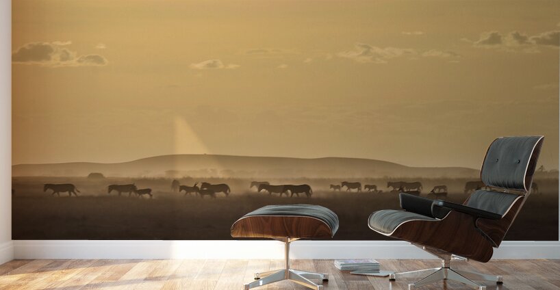 African Wildlife at Dusk Wall Murals
