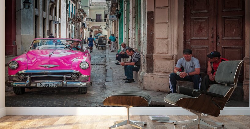 Pink Chevy on Paseo Wall Murals