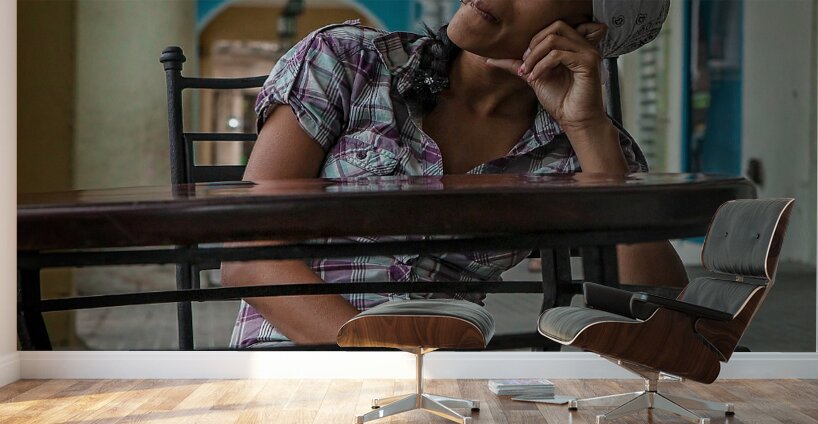 Woman in Thought Wall Murals