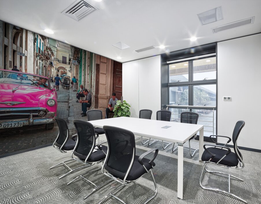 Pink Chevy on Paseo Wall Printing