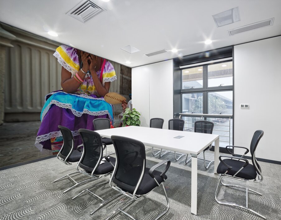 Woman in Colorful Traditional Dress Wall Printing