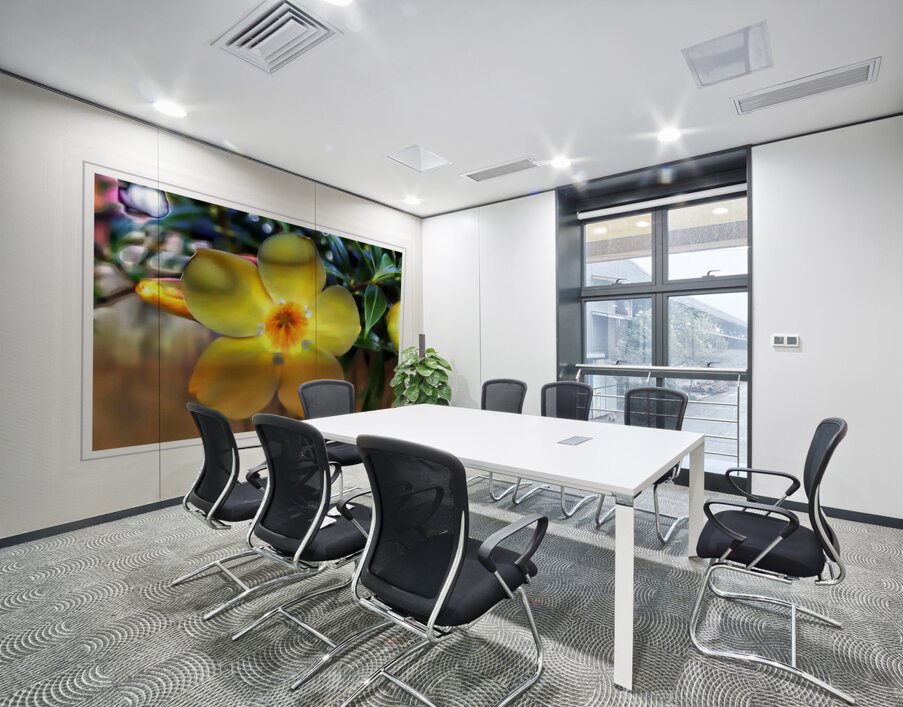 Yellow Flower Glow Wall Printing