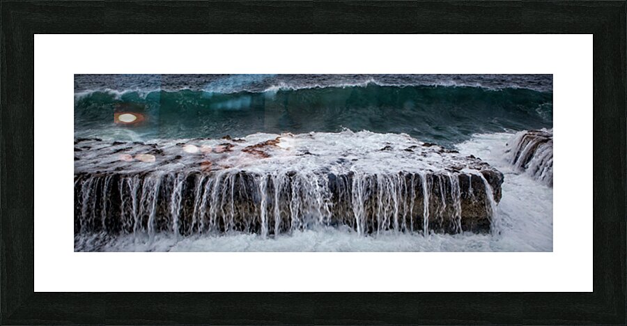 Ocean Wave Over Rock Shelf Picture Frame print
