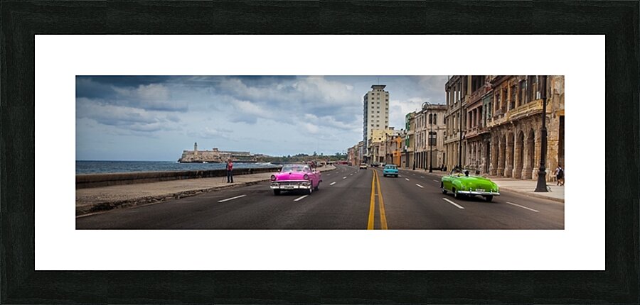 Classic Cars on the Malecon Picture Frame print