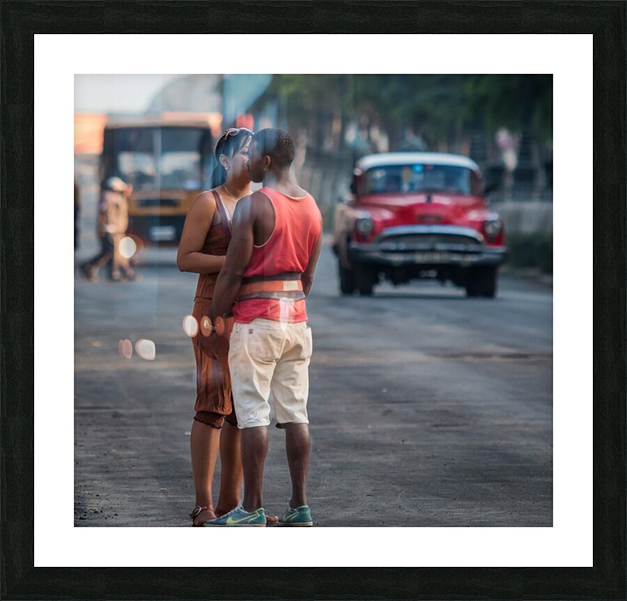 Streetcorner Kiss Picture Frame print