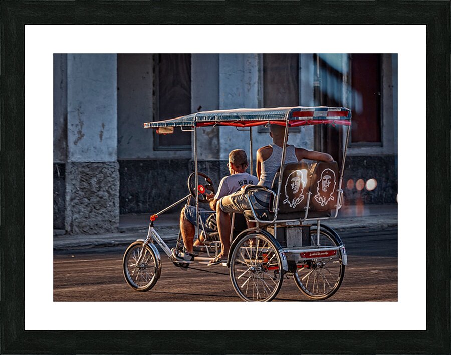 Bicycle Taxi at Golden Hour Picture Frame print
