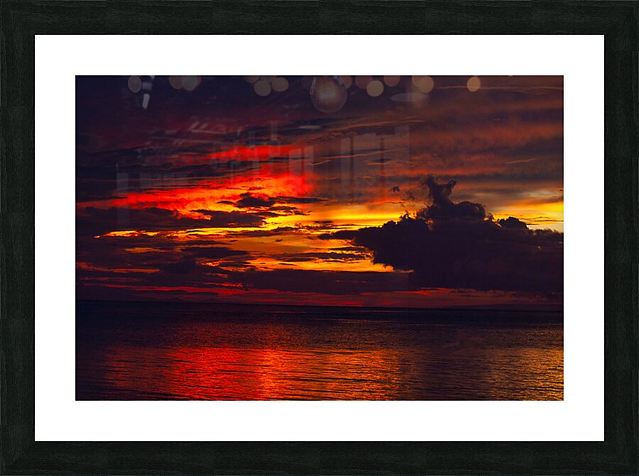 Inferno on the Water Picture Frame print