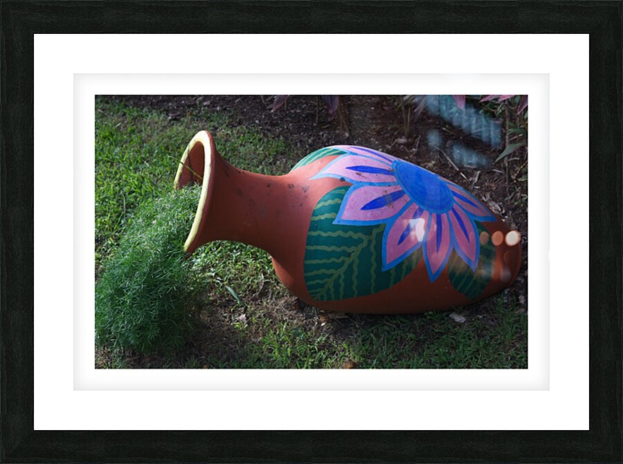 Painted Garden Pot Picture Frame print