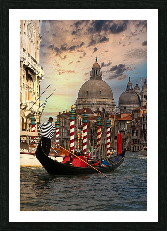 Golden Ride Through Venice Picture Frame print