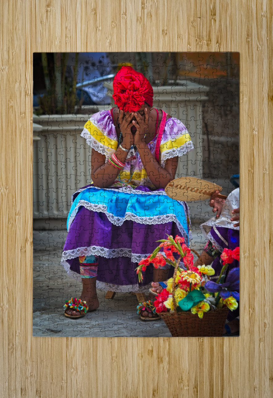 Woman in Colorful Traditional Dress Chirag Pandya Puzzle printing