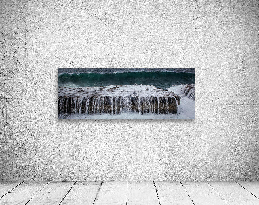 Ocean Wave Over Rock Shelf Wall Preview