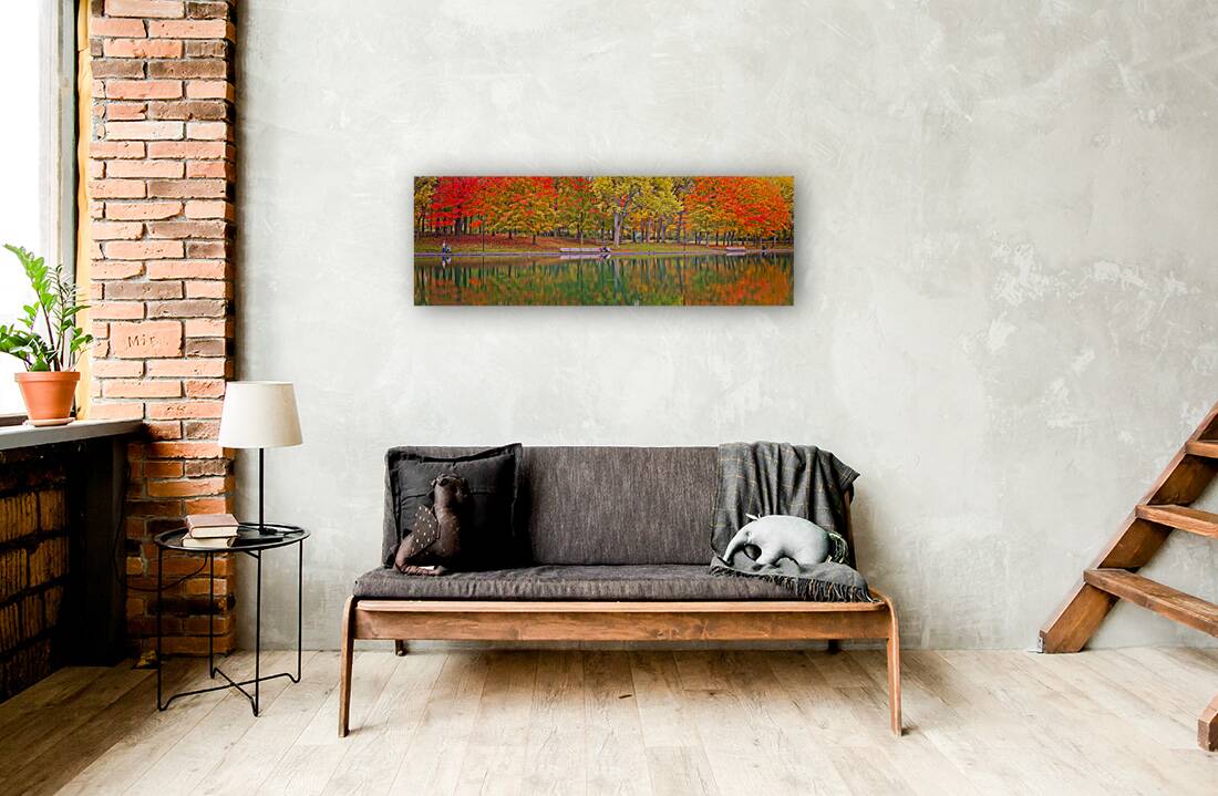 Autumn Park by the Water Reproduction