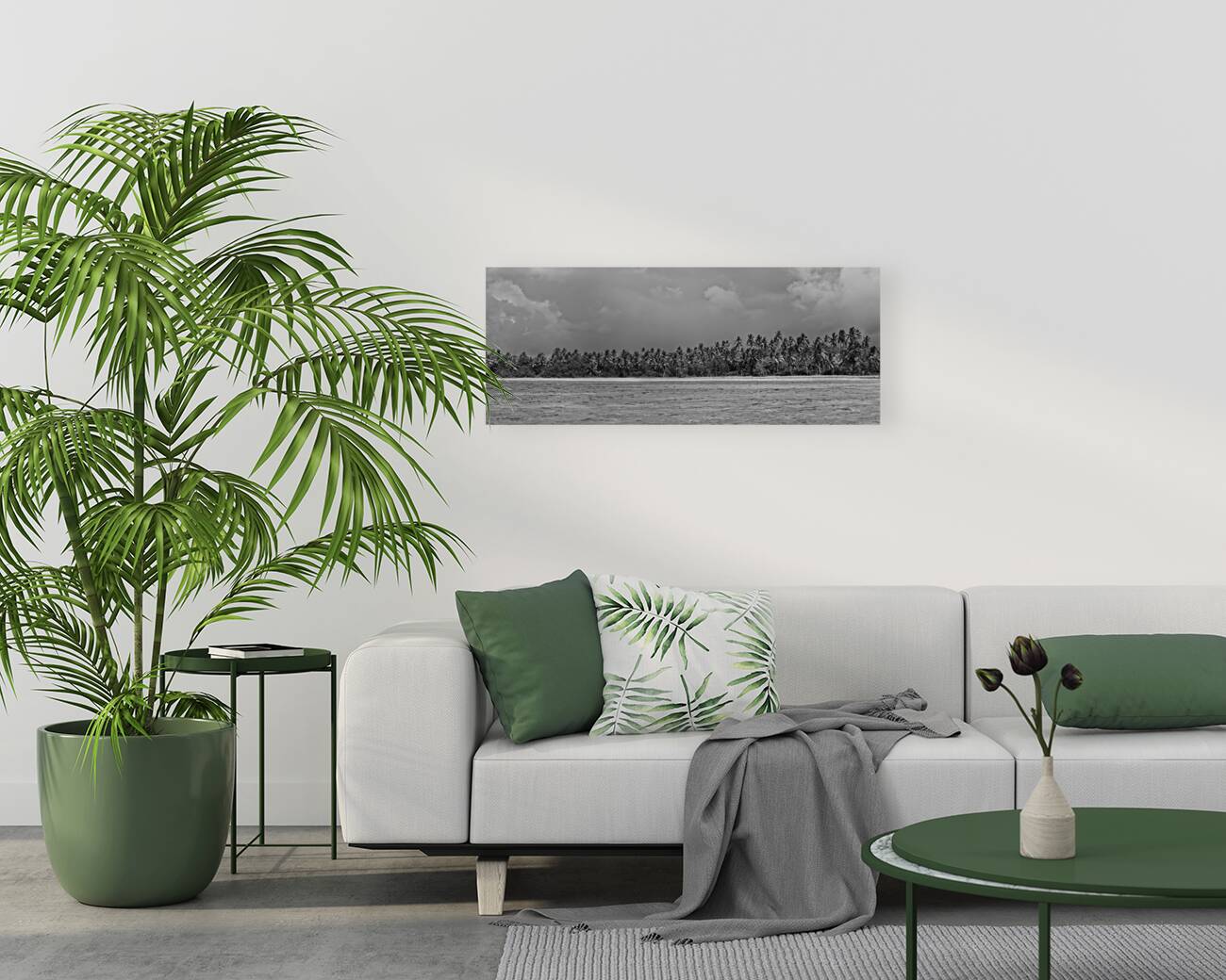 Palm Forest in Black & White Reproduction