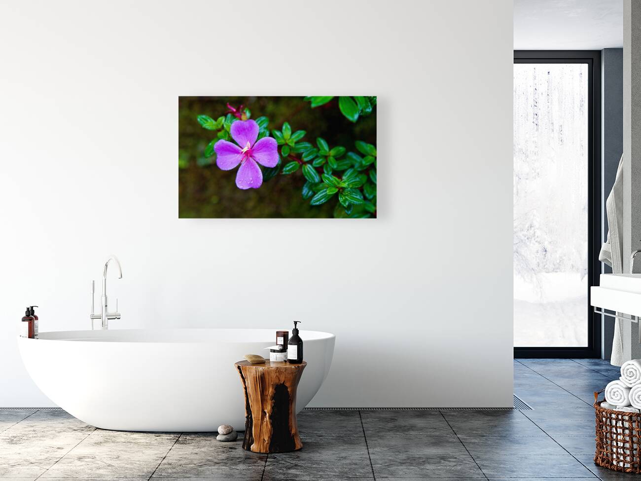 Purple Blossom After Rain Reproduction