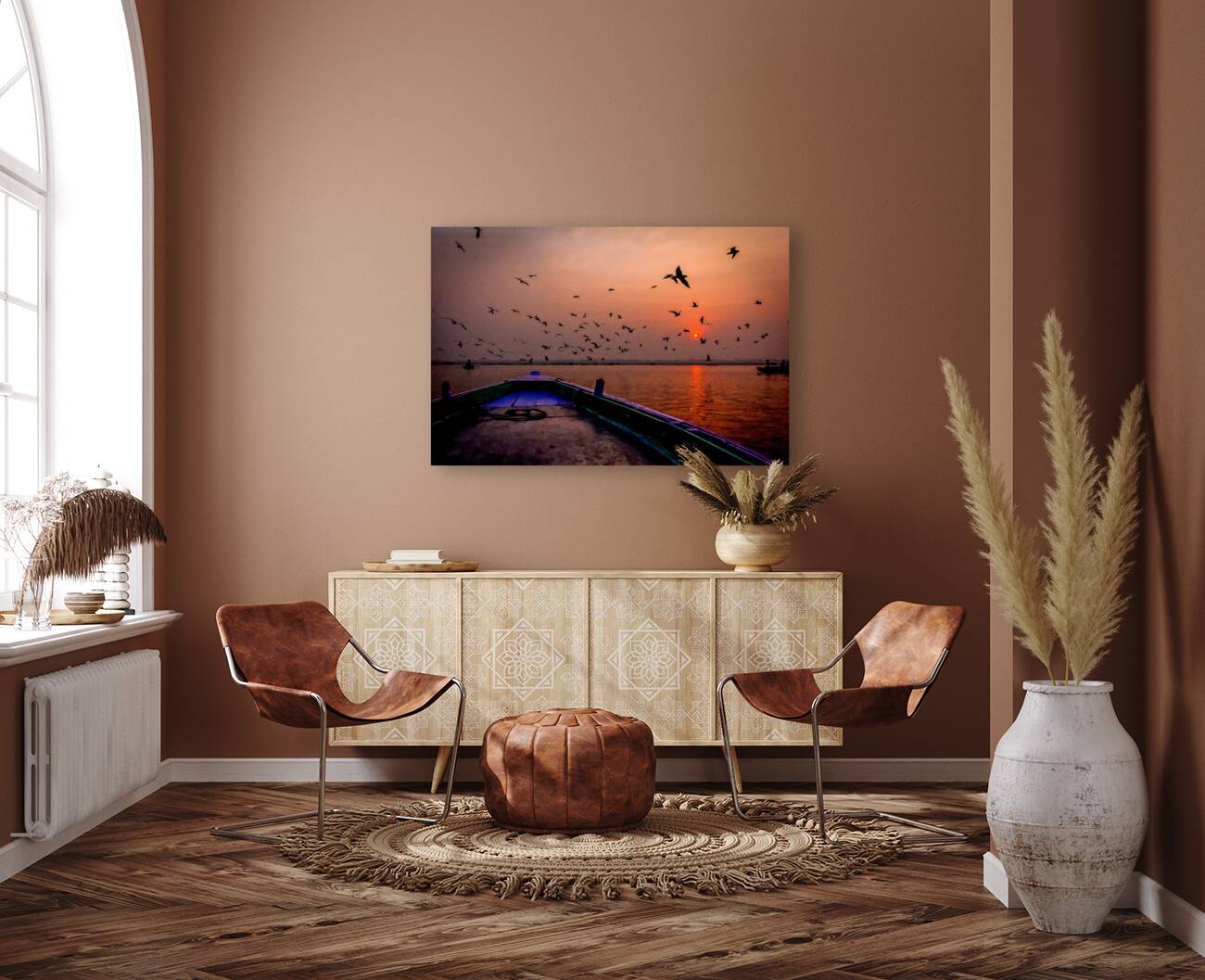 Dawn Flight Over Still Waters Reproduction