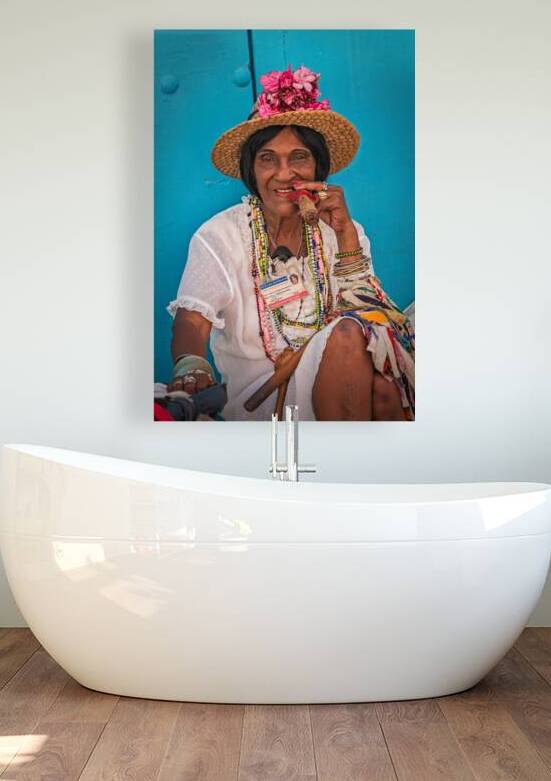 Lady in White With Cigar by Chirag Pandya