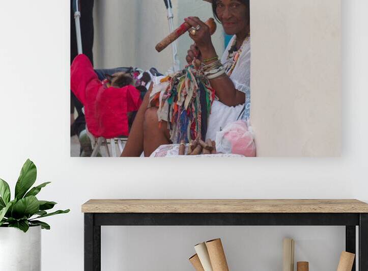 Woman With Cigar by the Wall by Chirag Pandya