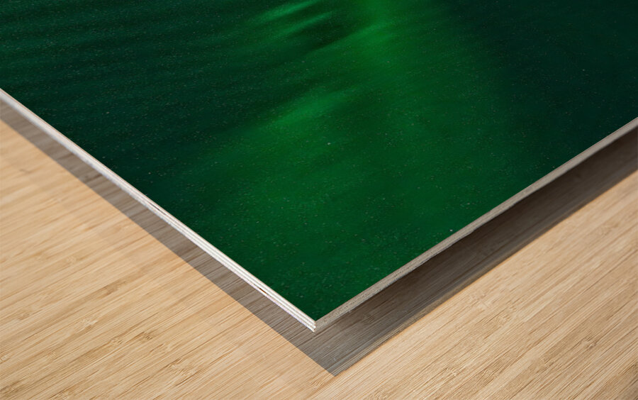 The Green Sky Show Wood print