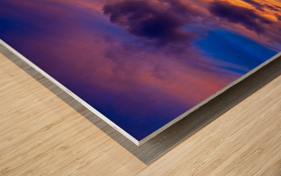 Pastel Skies Over Distant Shores Wood print