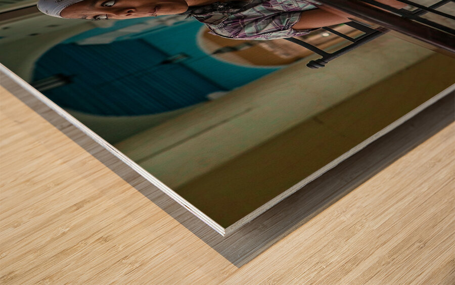 Thinking Under the Arches Wood print