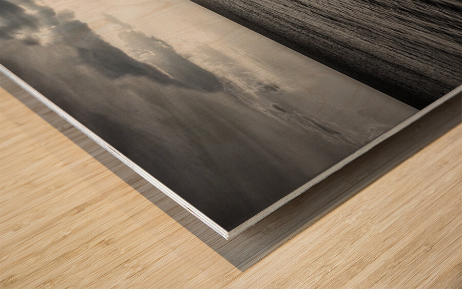 Pier Into the Light Wood print