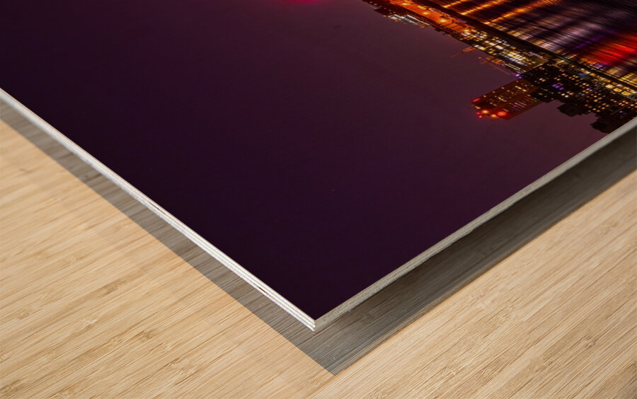 City Lights on the St. Lawrence Wood print